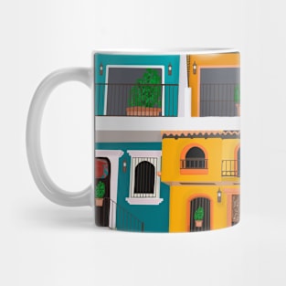 Colorful Facades in Romantic Zone Mug